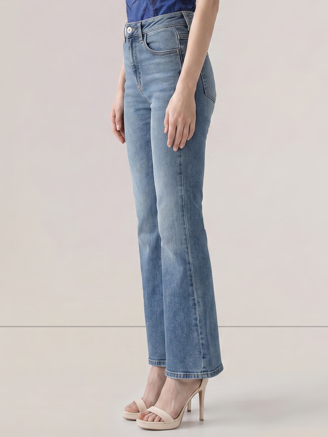 Blue Mid Rise Bootcut Jeans