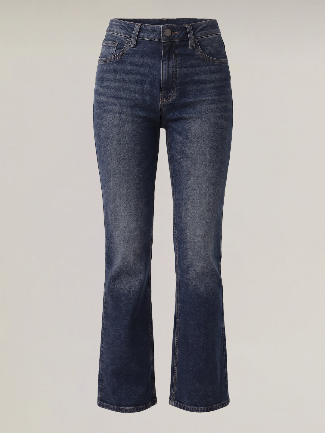 Dark Blue Mid Rise Bootcut Jeans
