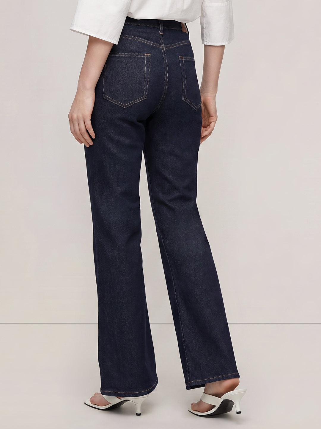 Blue Mid Rise Bootcut Jeans