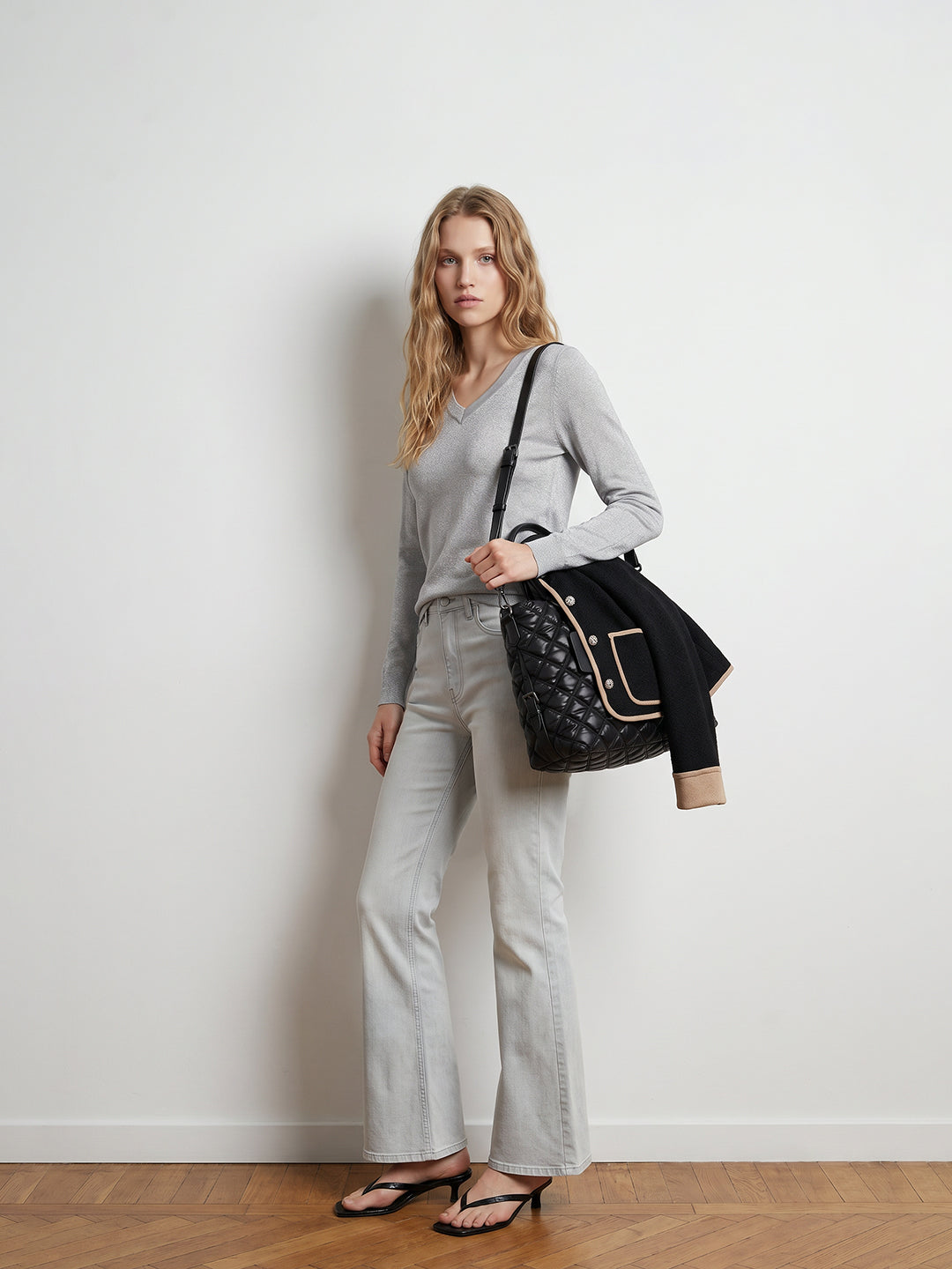 Light Grey Mid Rise Bootcut Jeans