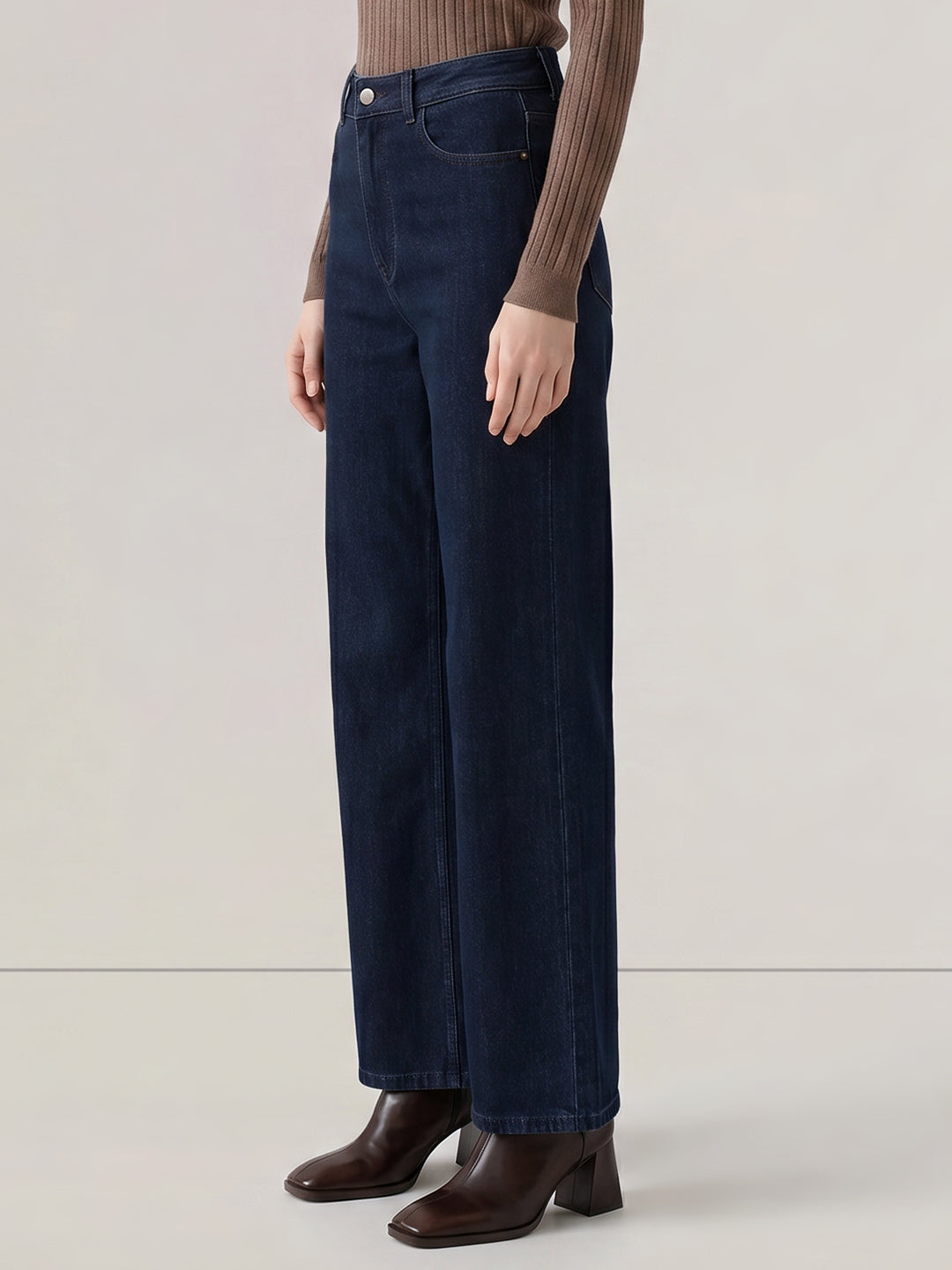 Dark Blue Wide Leg Jeans