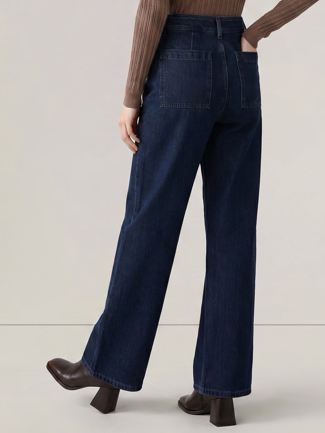 Dark Blue Wide Leg Jeans