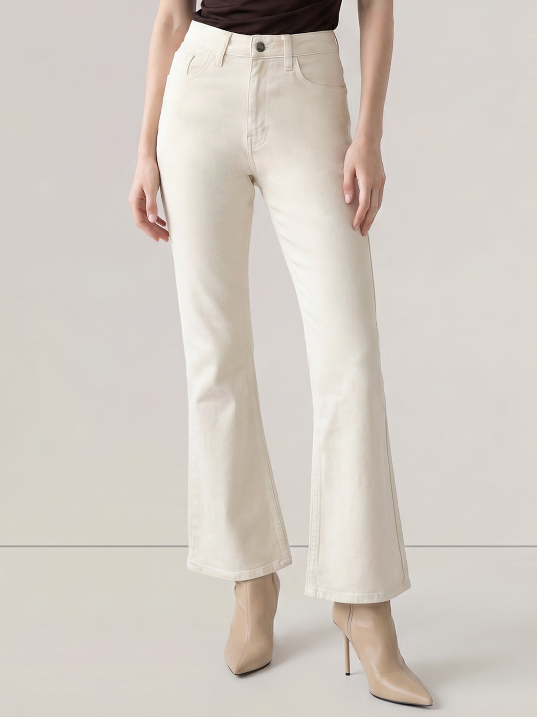 Ecru Bootcut Jeans