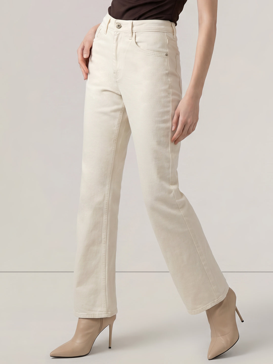 Ecru Bootcut Jeans