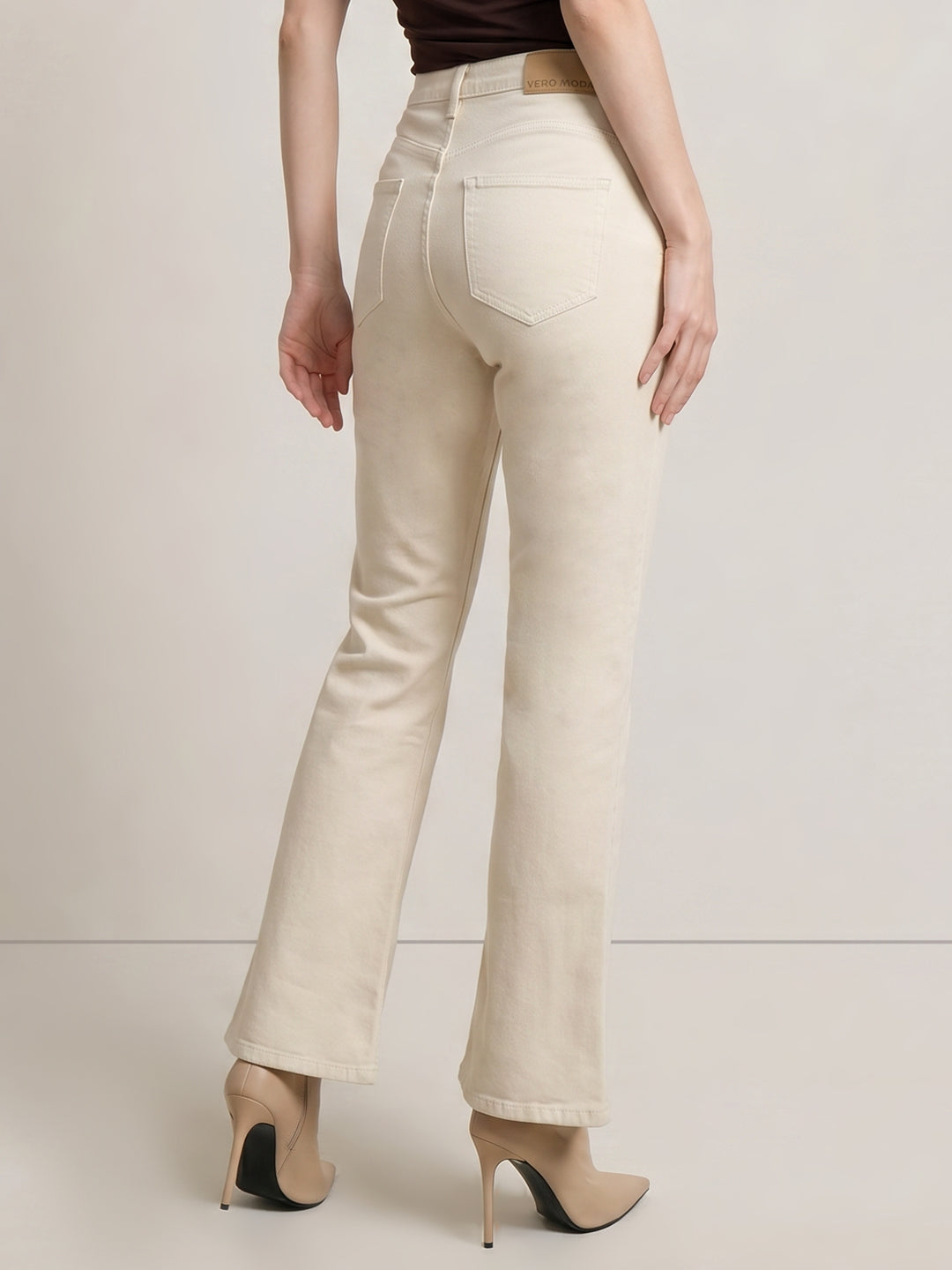 Ecru Bootcut Jeans
