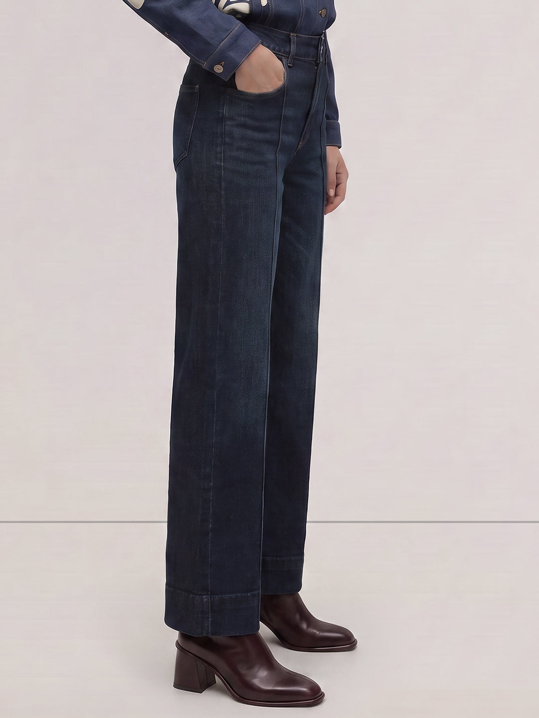 Dark Blue Wide Leg Jeans