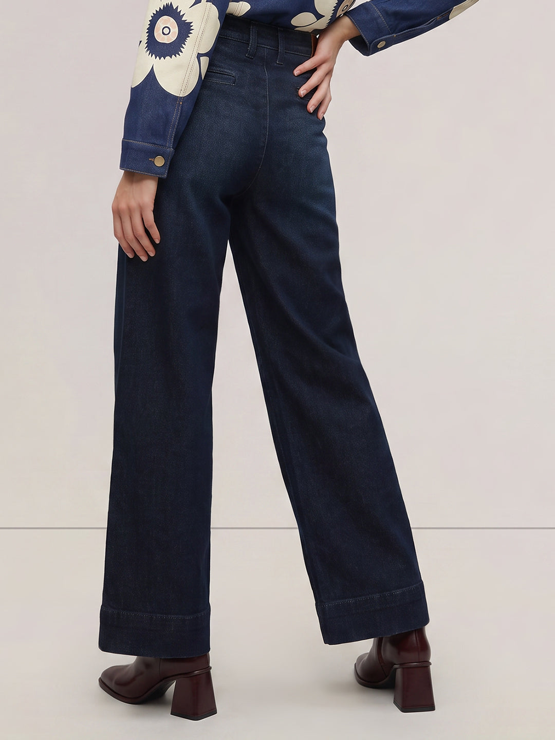 Dark Blue Wide Leg Jeans