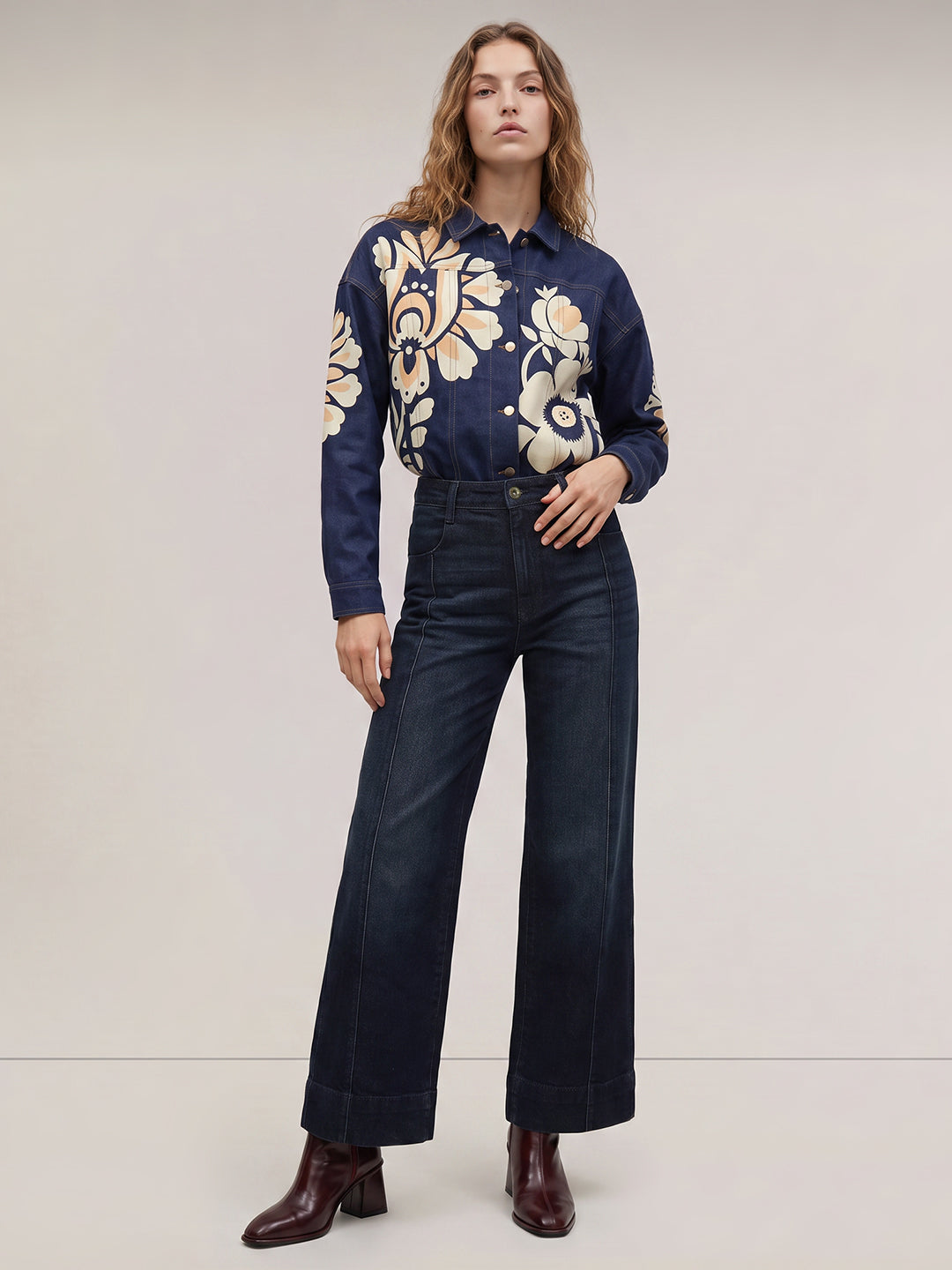 Dark Blue Wide Leg Jeans