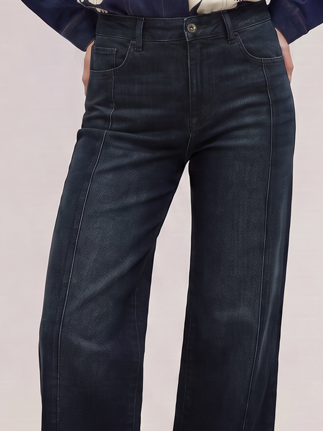 Dark Blue Wide Leg Jeans