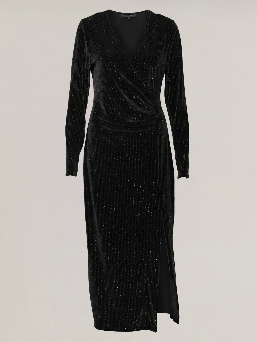 Black Shimmer V-Neck Dress