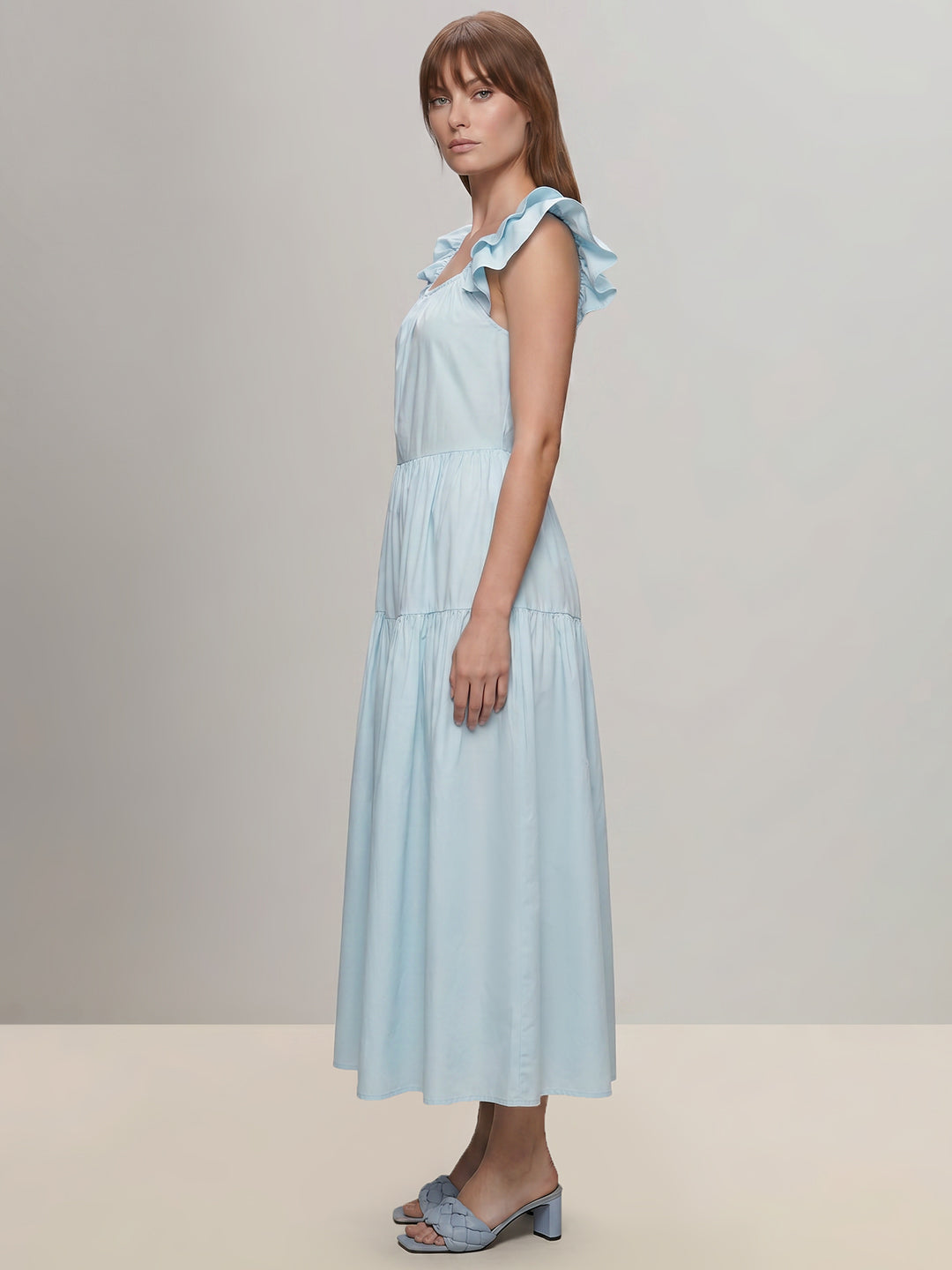 Blue Tiered Fit & Flare Dress