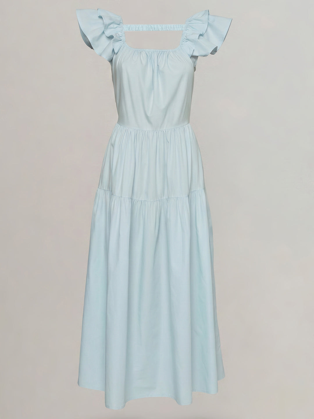 Blue Tiered Fit & Flare Dress