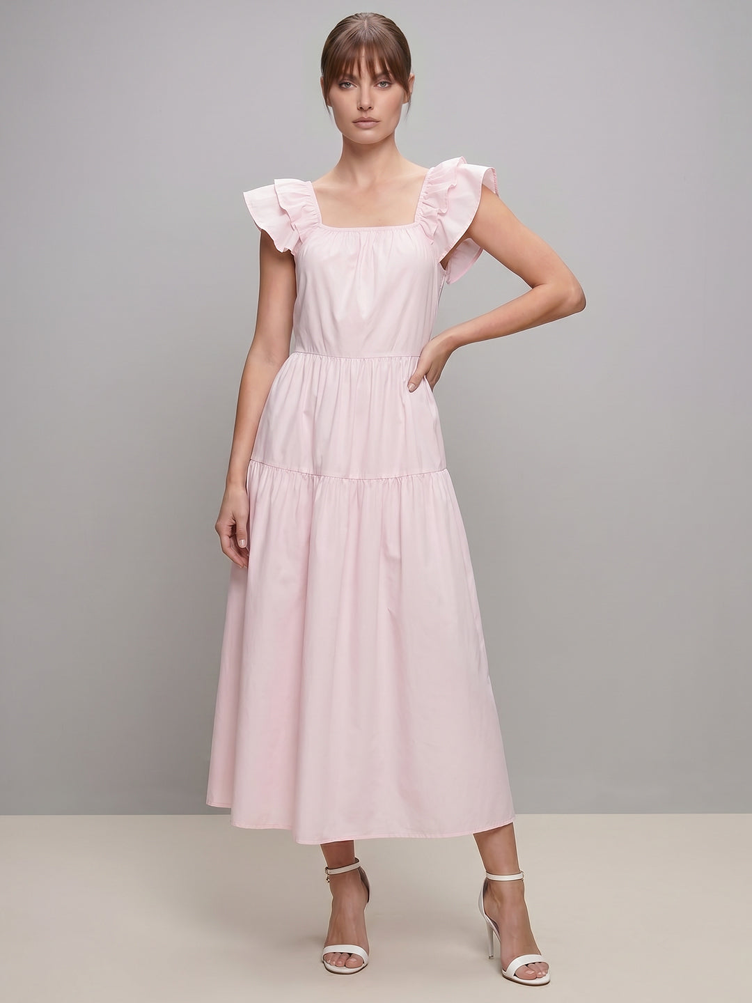 Pink Tiered Fit & Flare Dress