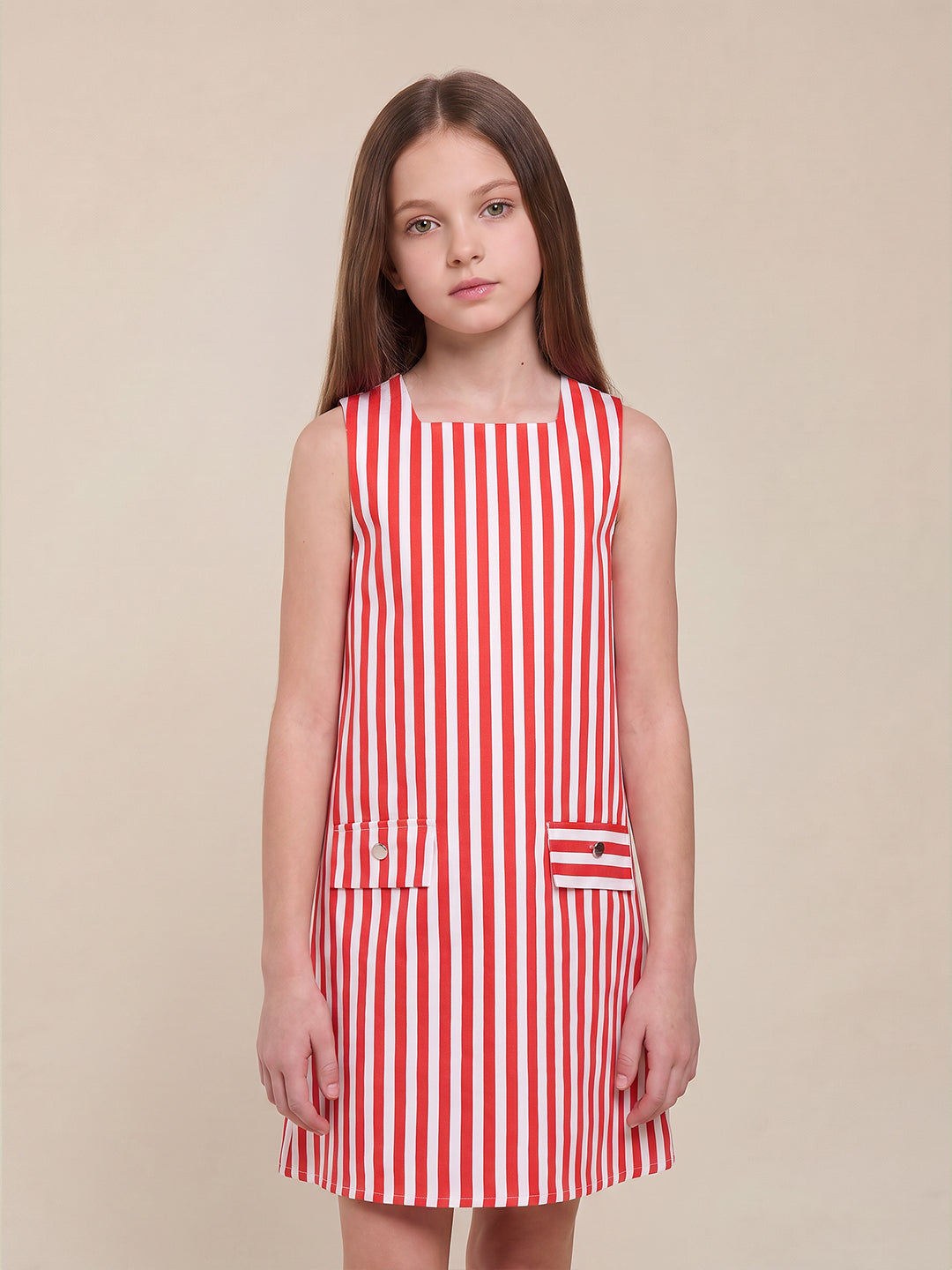GIRLS Red Striped Dress