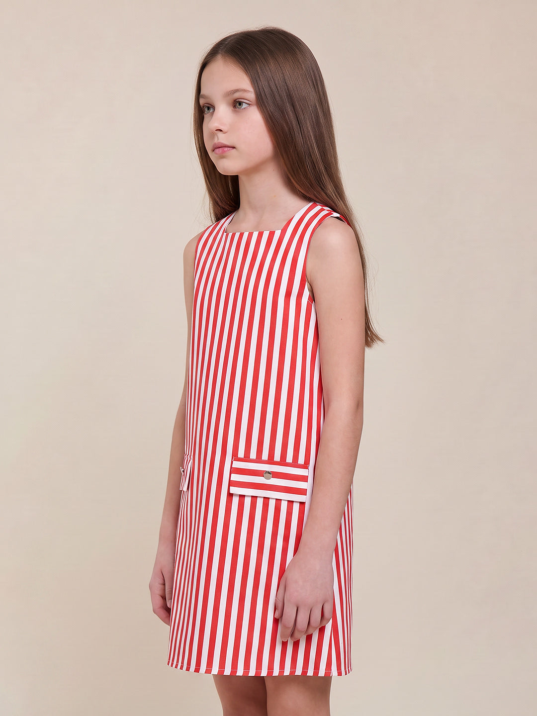 GIRLS Red Striped Dress