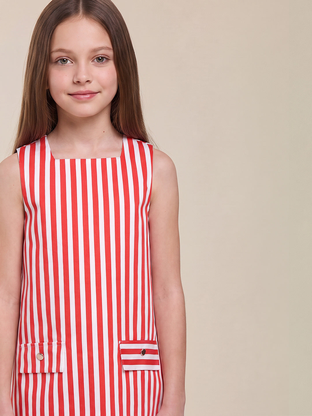 GIRLS Red Striped Dress