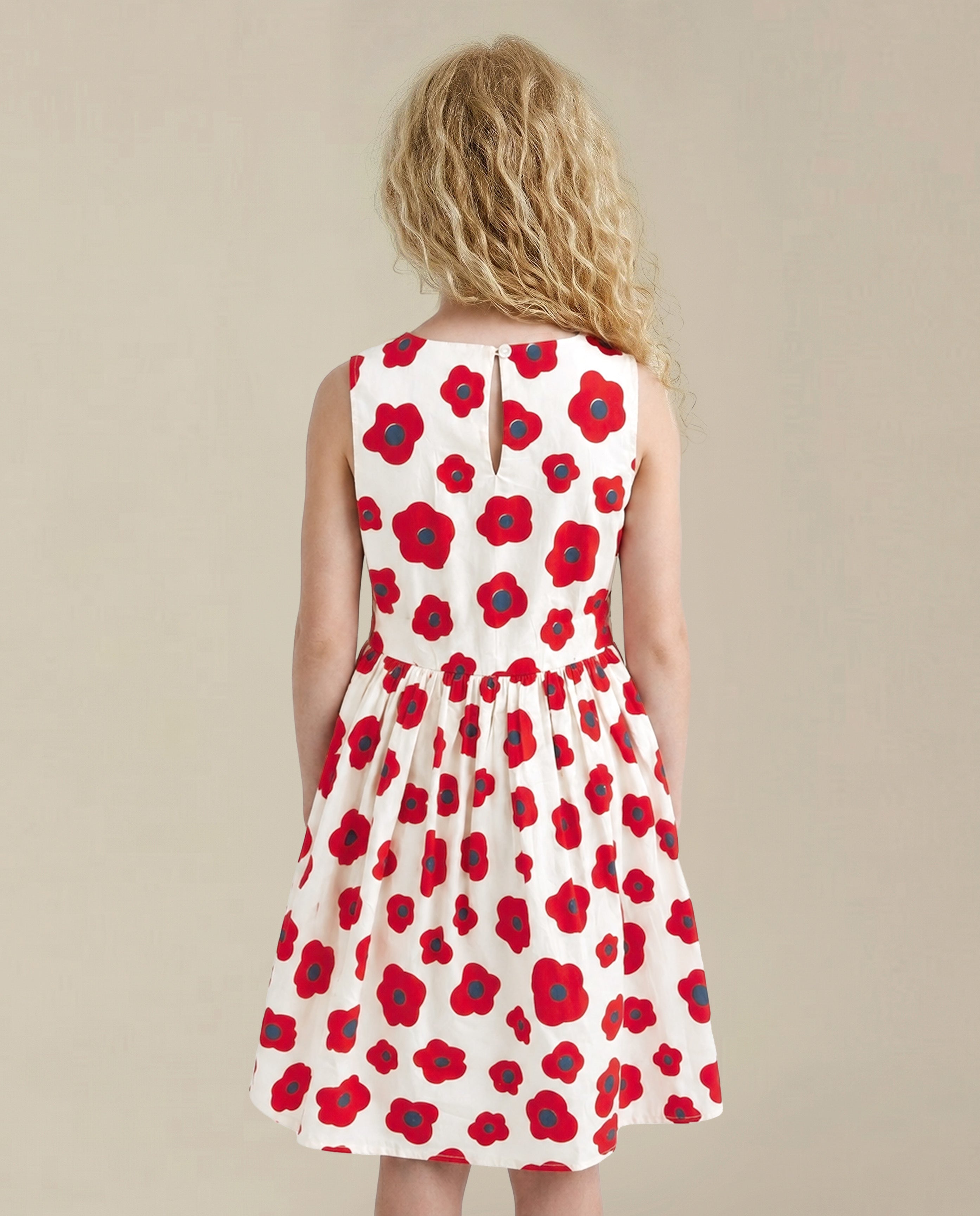GIRLS Floral Print Bow Detail Dress