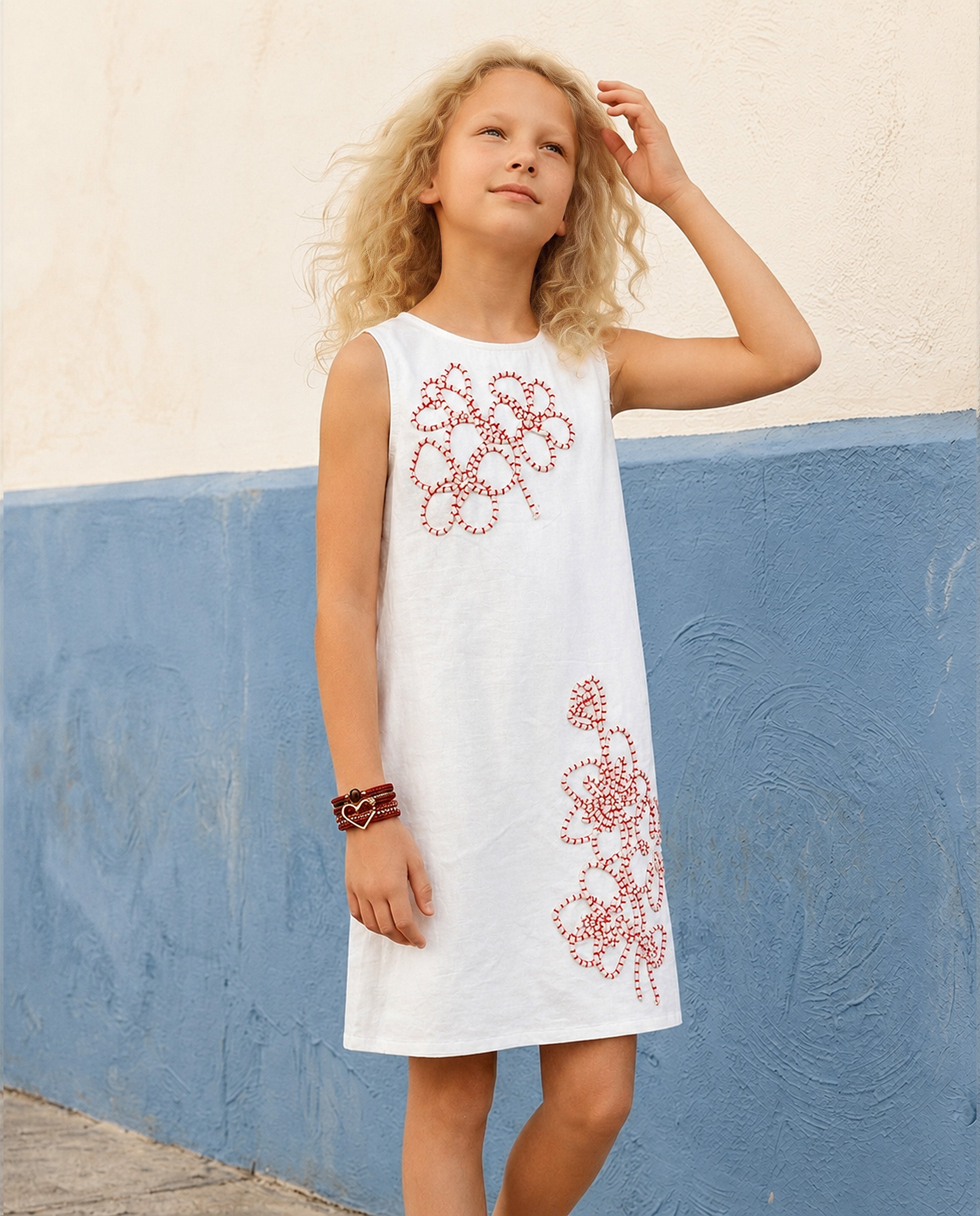 GIRLS White Embroidered Dress