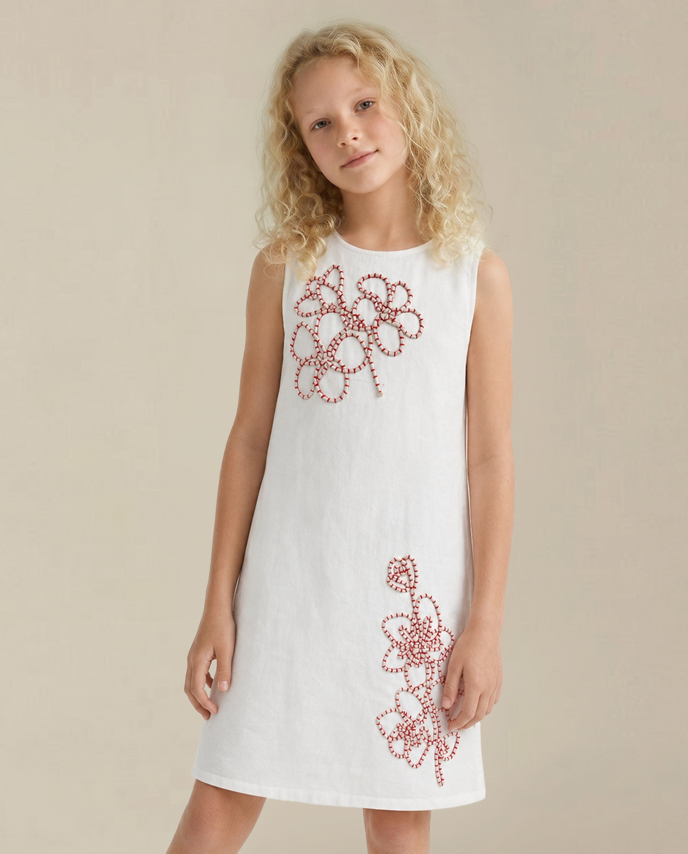 GIRLS White Embroidered Dress