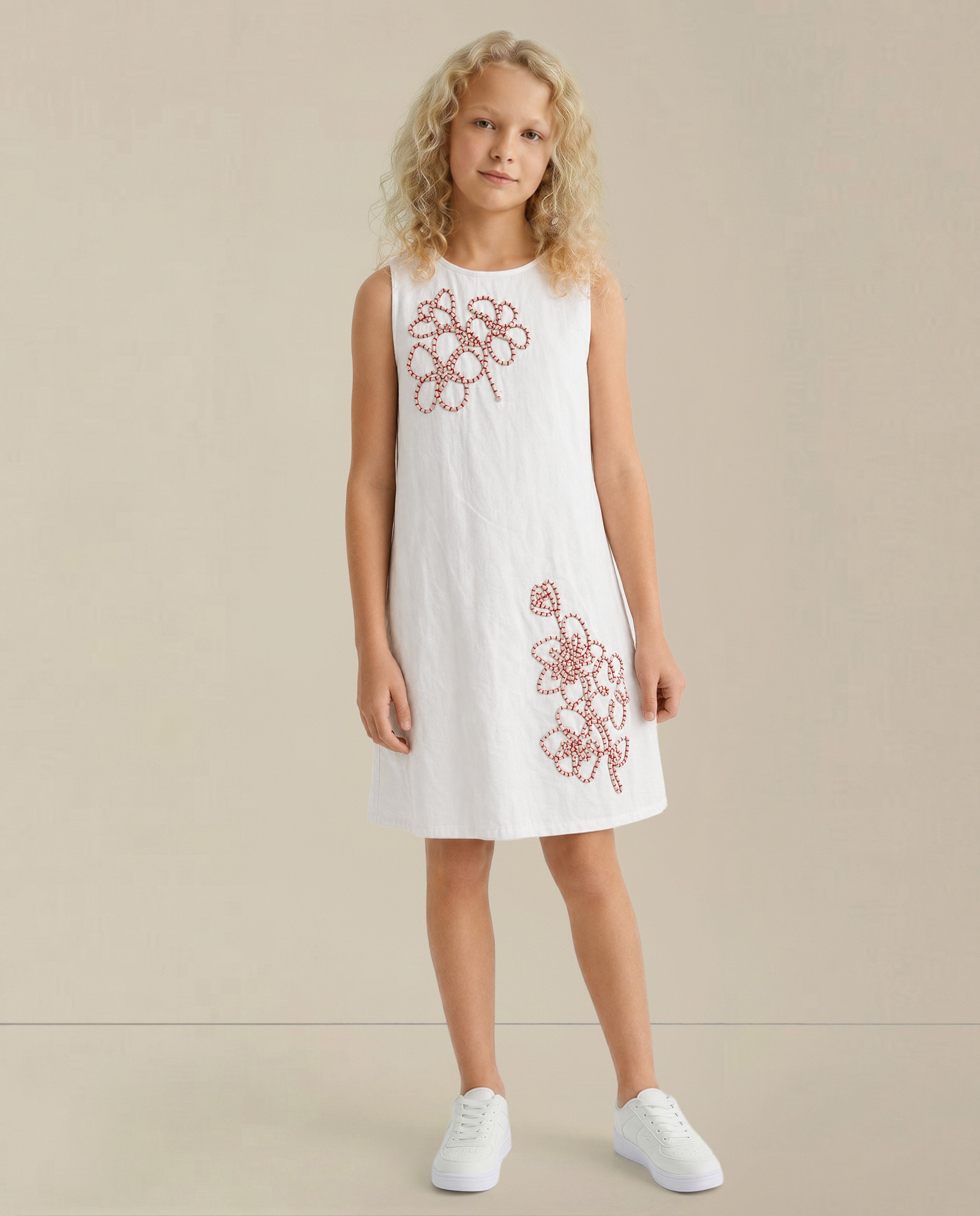 GIRLS White Embroidered Dress