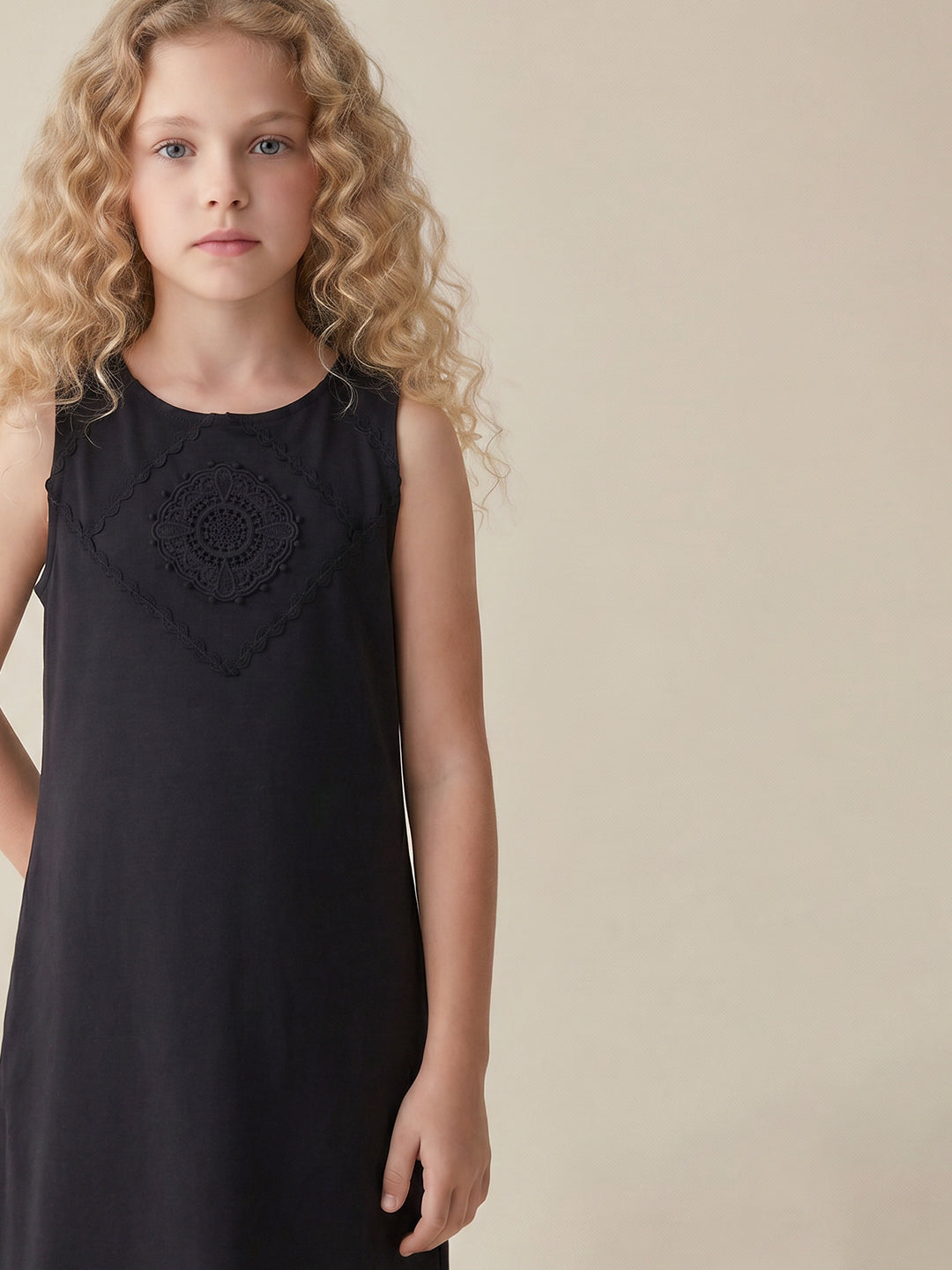 GIRLS Black Fit & Flare Dress