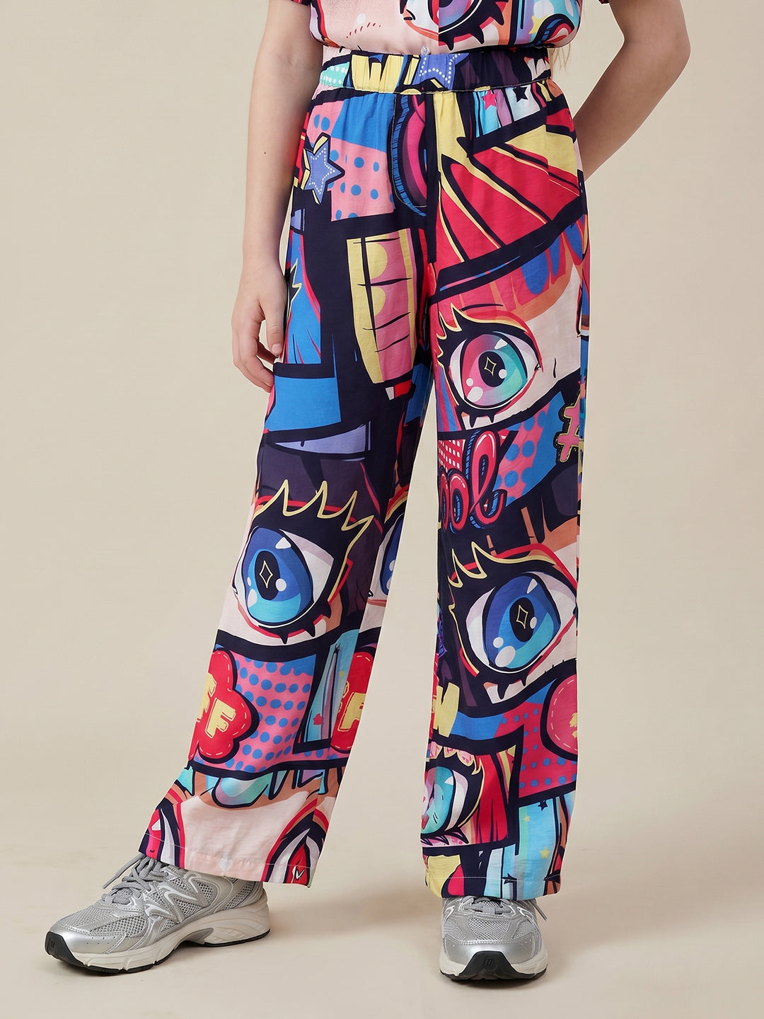 GIRLS Multi-Colour Printed Pants