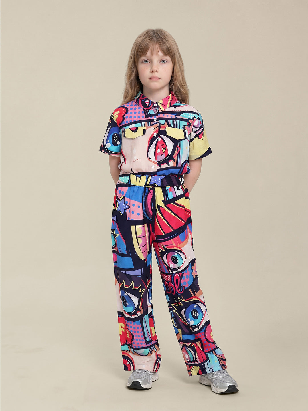 GIRLS Multi-Colour Printed Pants