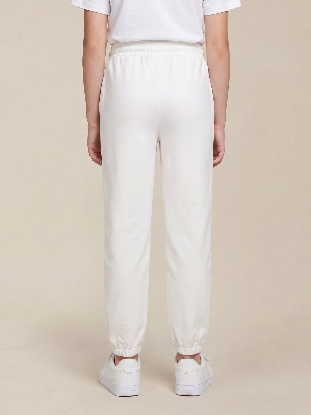 GIRLS White Printed Sweatpants