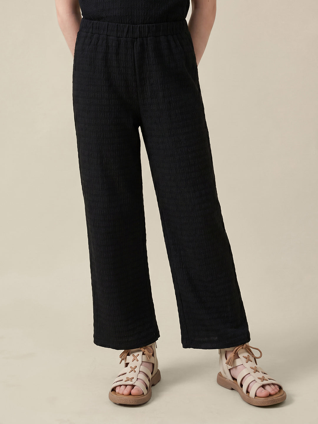 GIRLS Black Mid Rise Pants