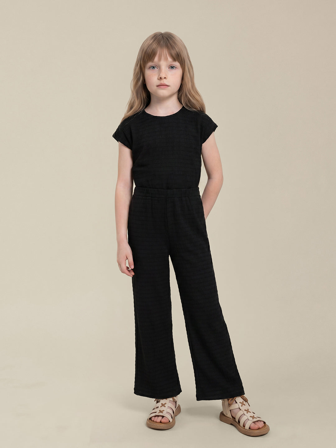 GIRLS Black Mid Rise Pants
