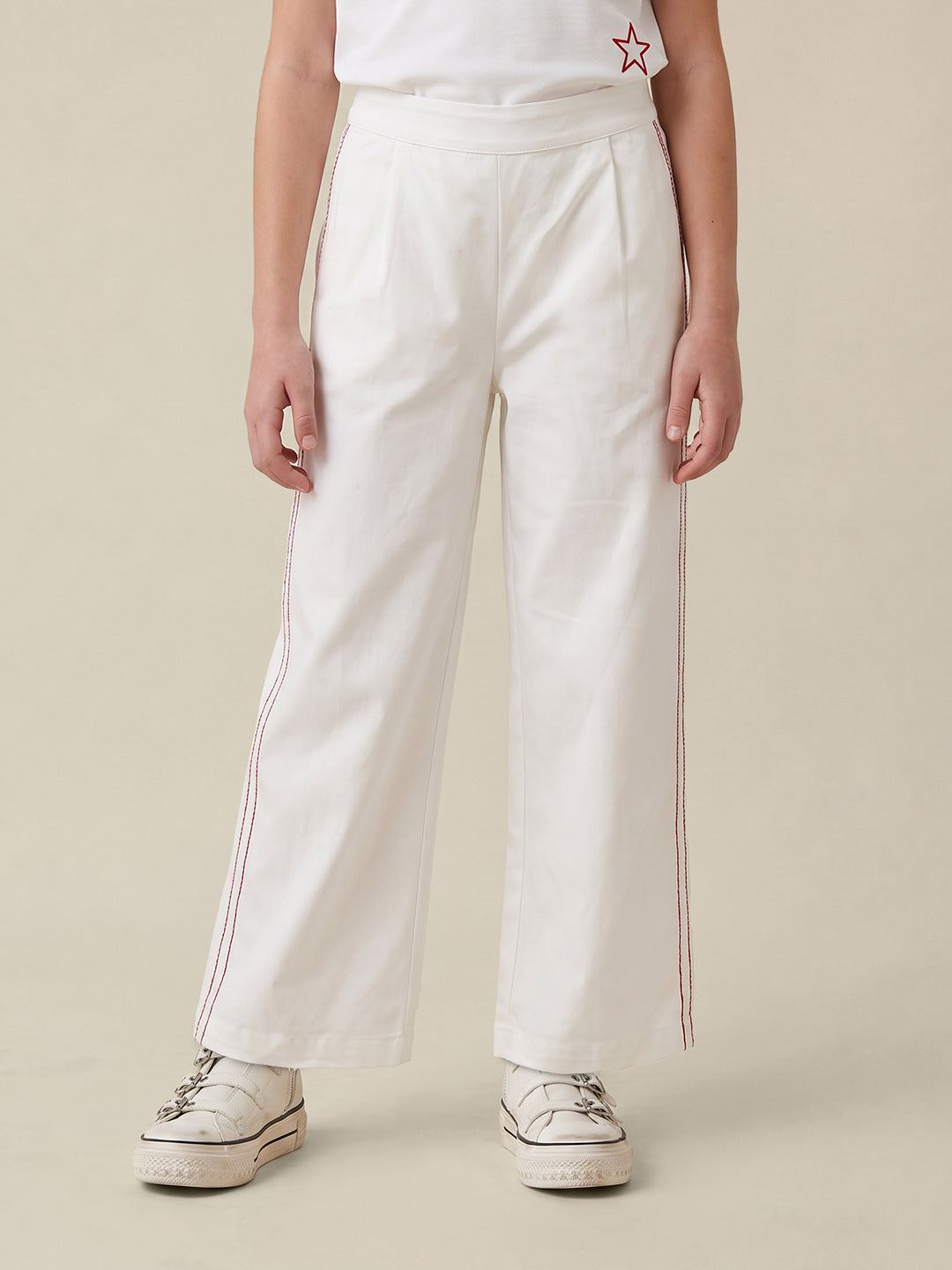 GIRLS White Mid Rise Pants