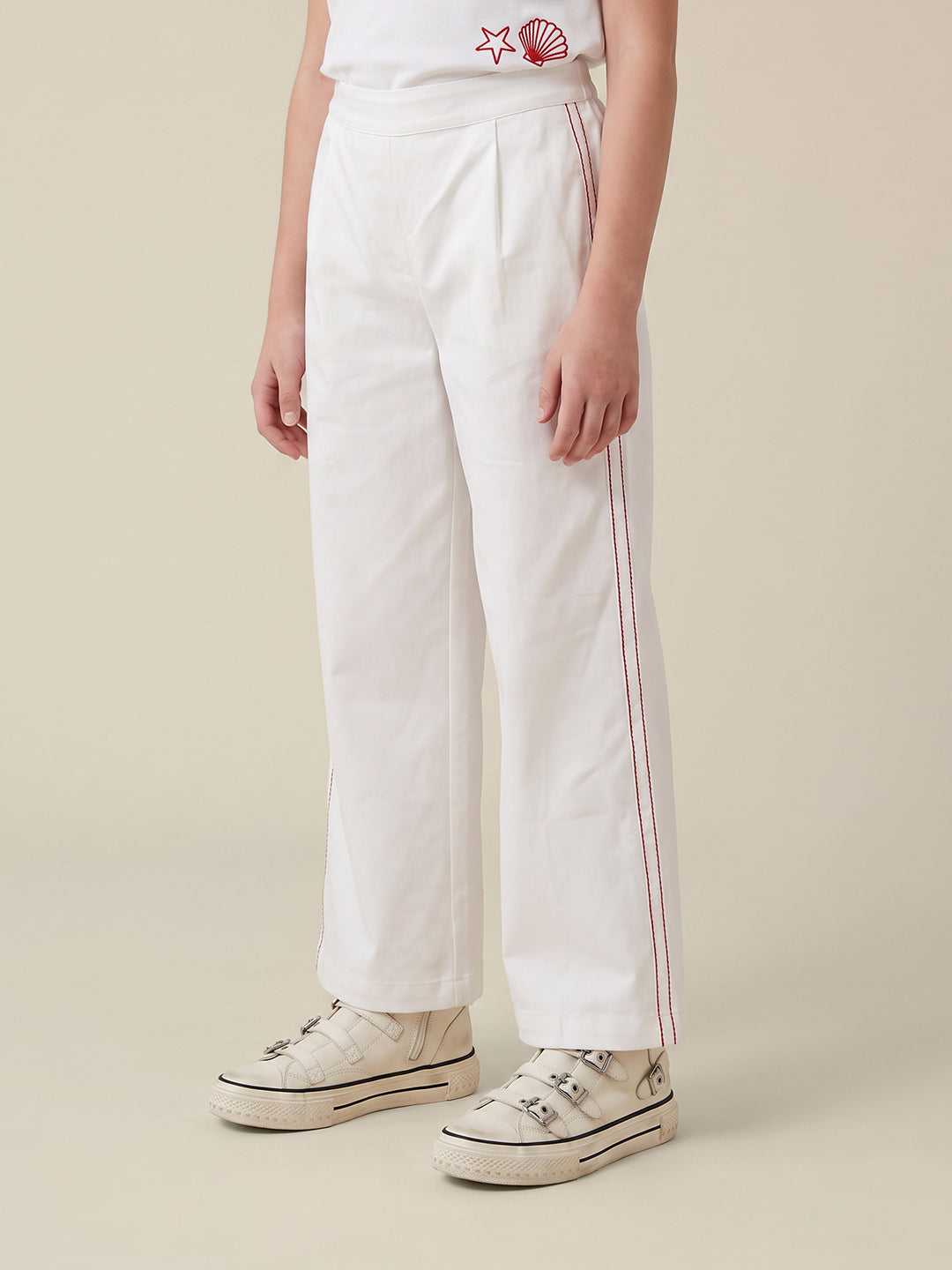 GIRLS White Mid Rise Pants