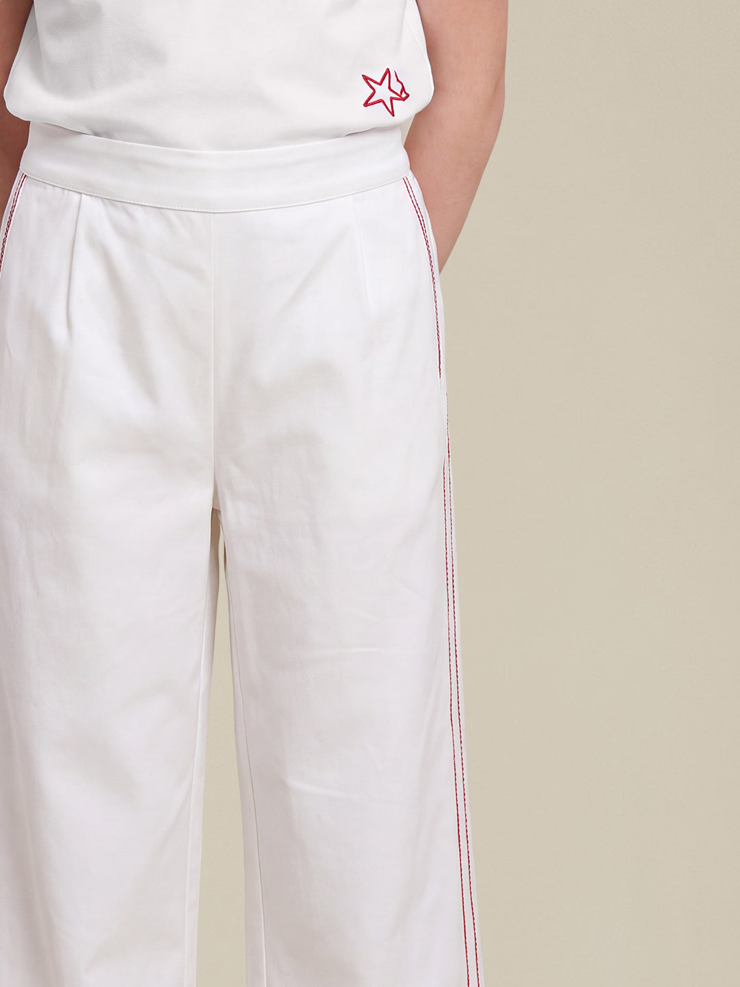 GIRLS White Mid Rise Pants