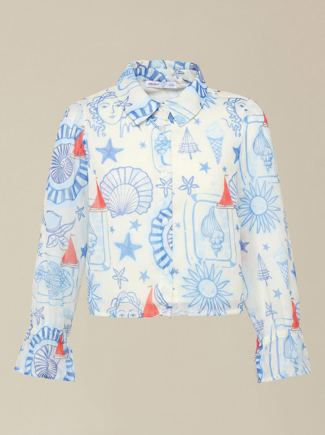 GIRLS Blue Printed Shirt