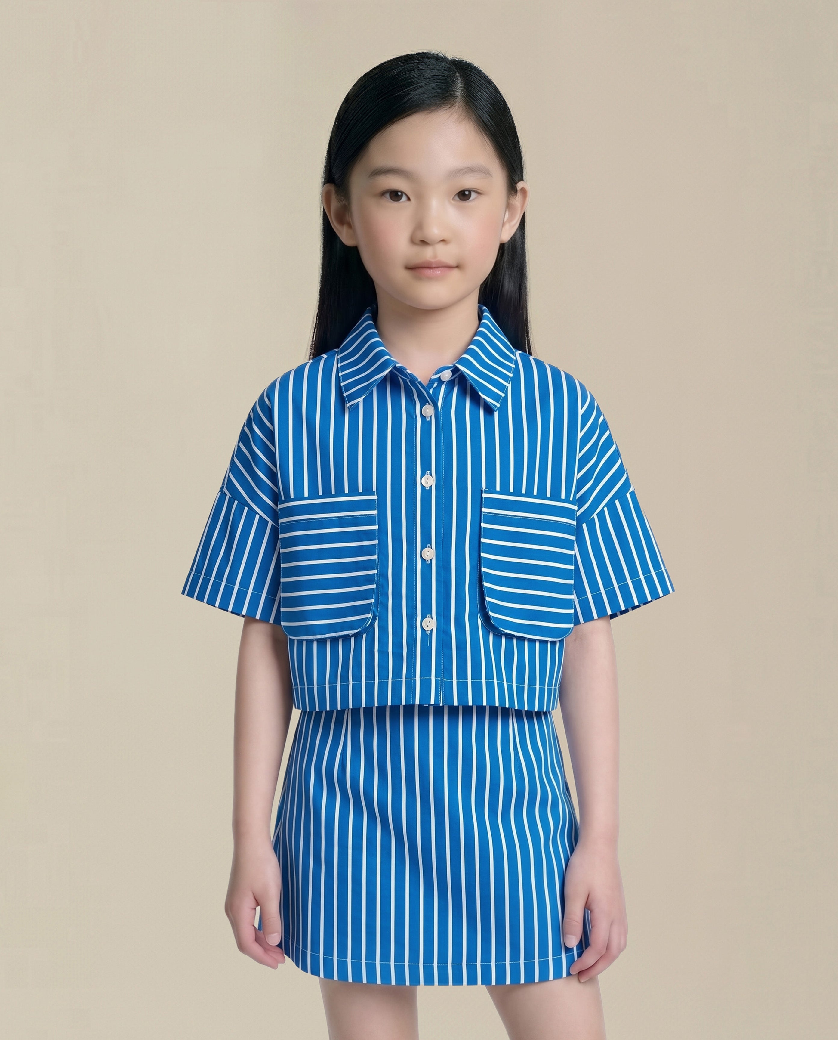 GIRLS Blue Striped Shirt