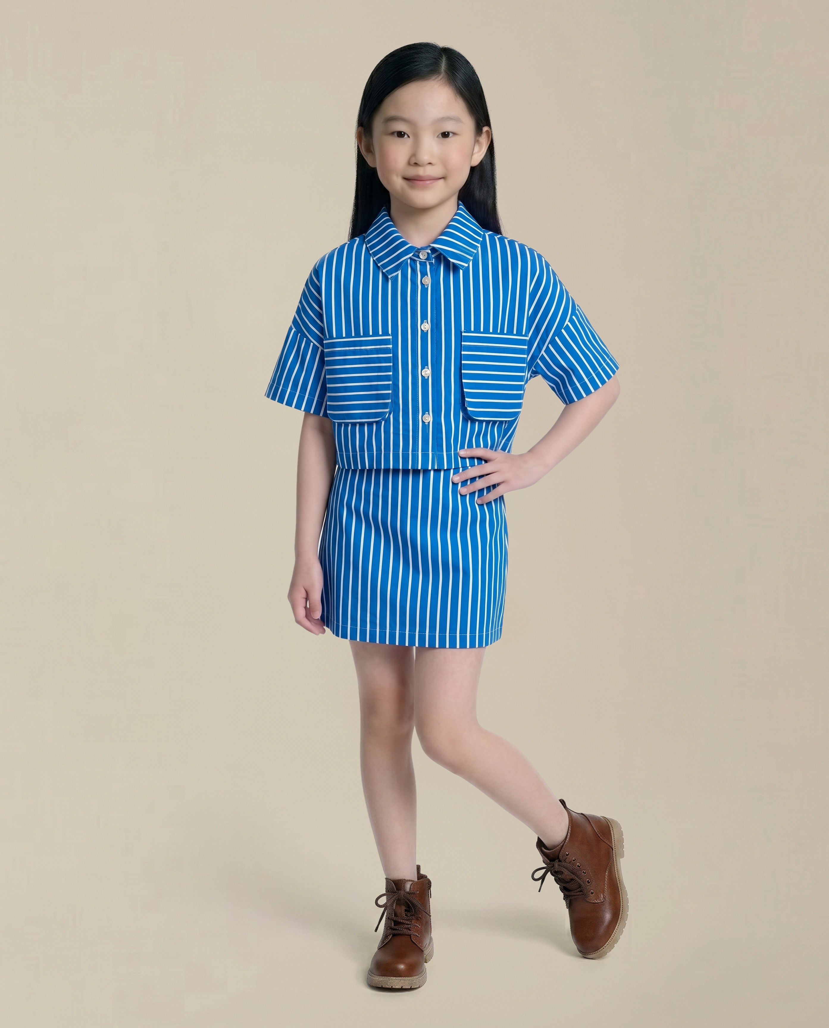 GIRLS Blue Striped Shirt