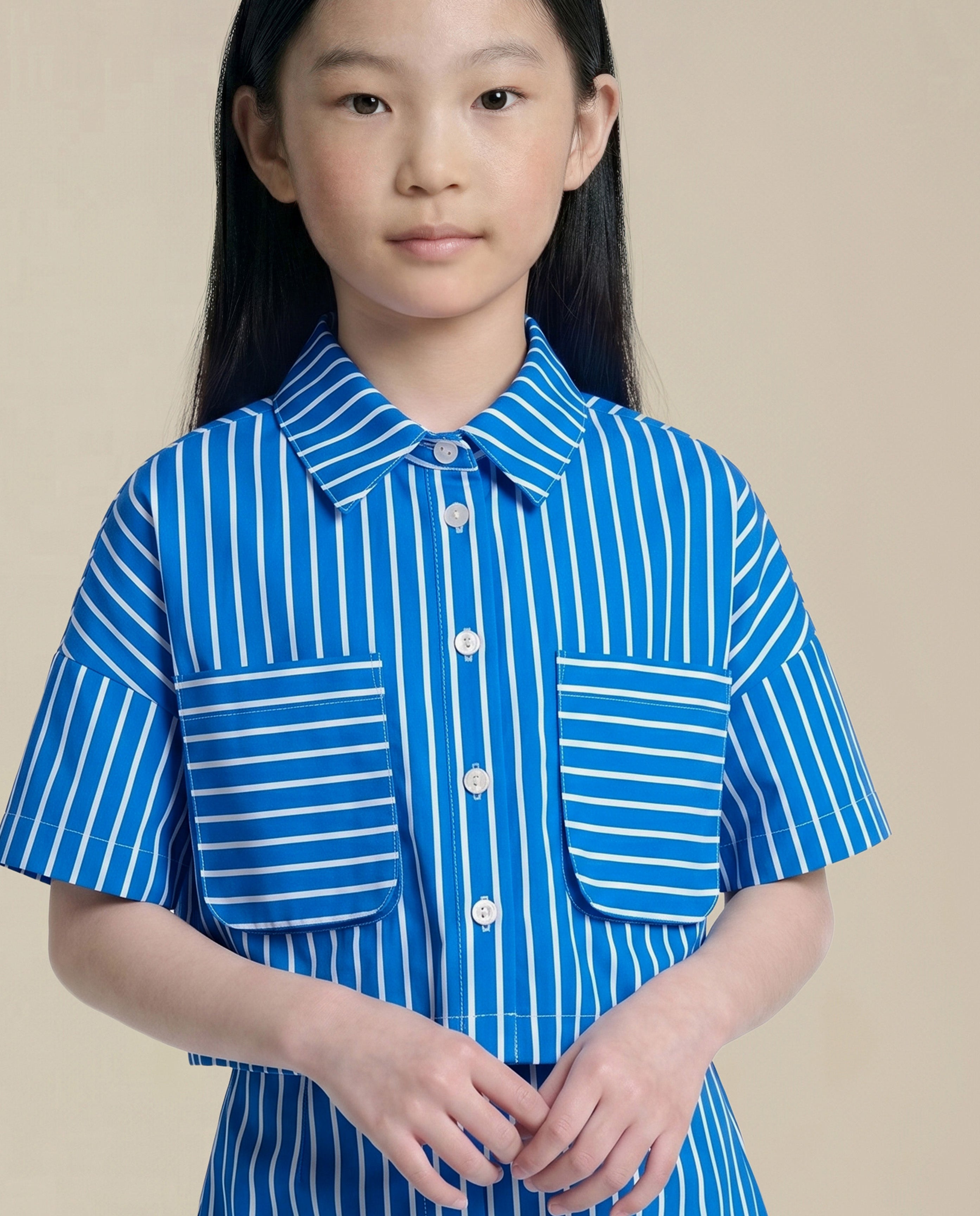 GIRLS Blue Striped Shirt
