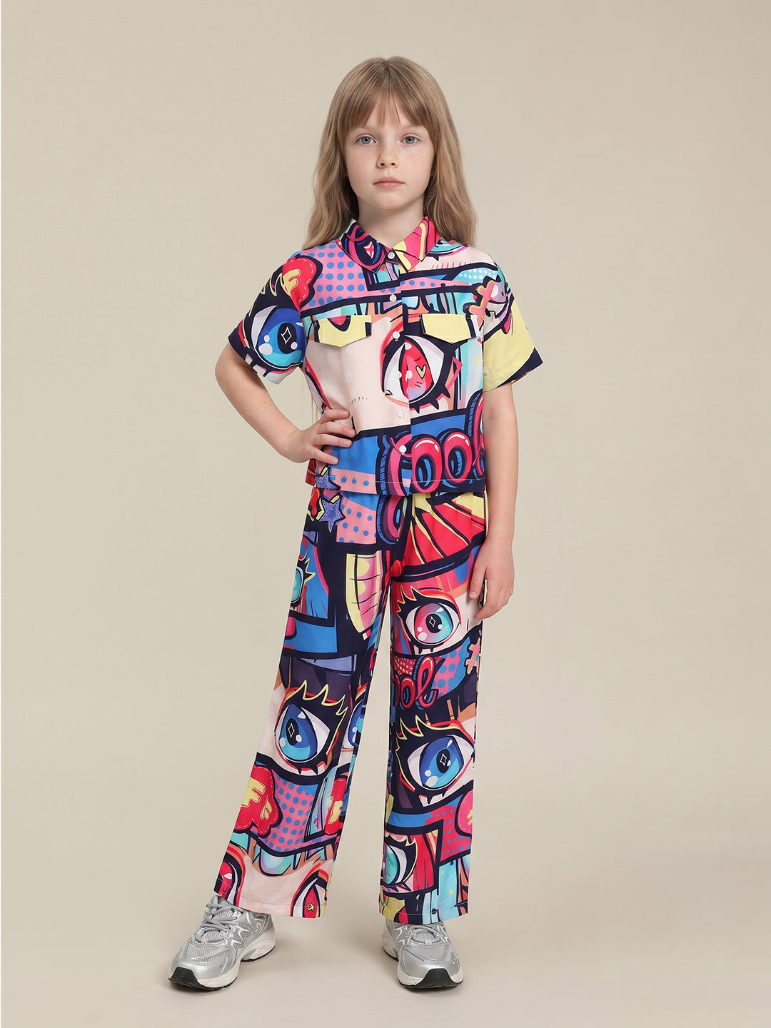 GIRLS Multi-Colour Printed Shirt