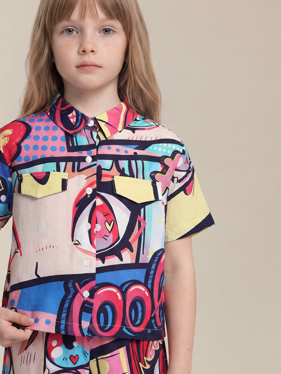 GIRLS Multi-Colour Printed Shirt
