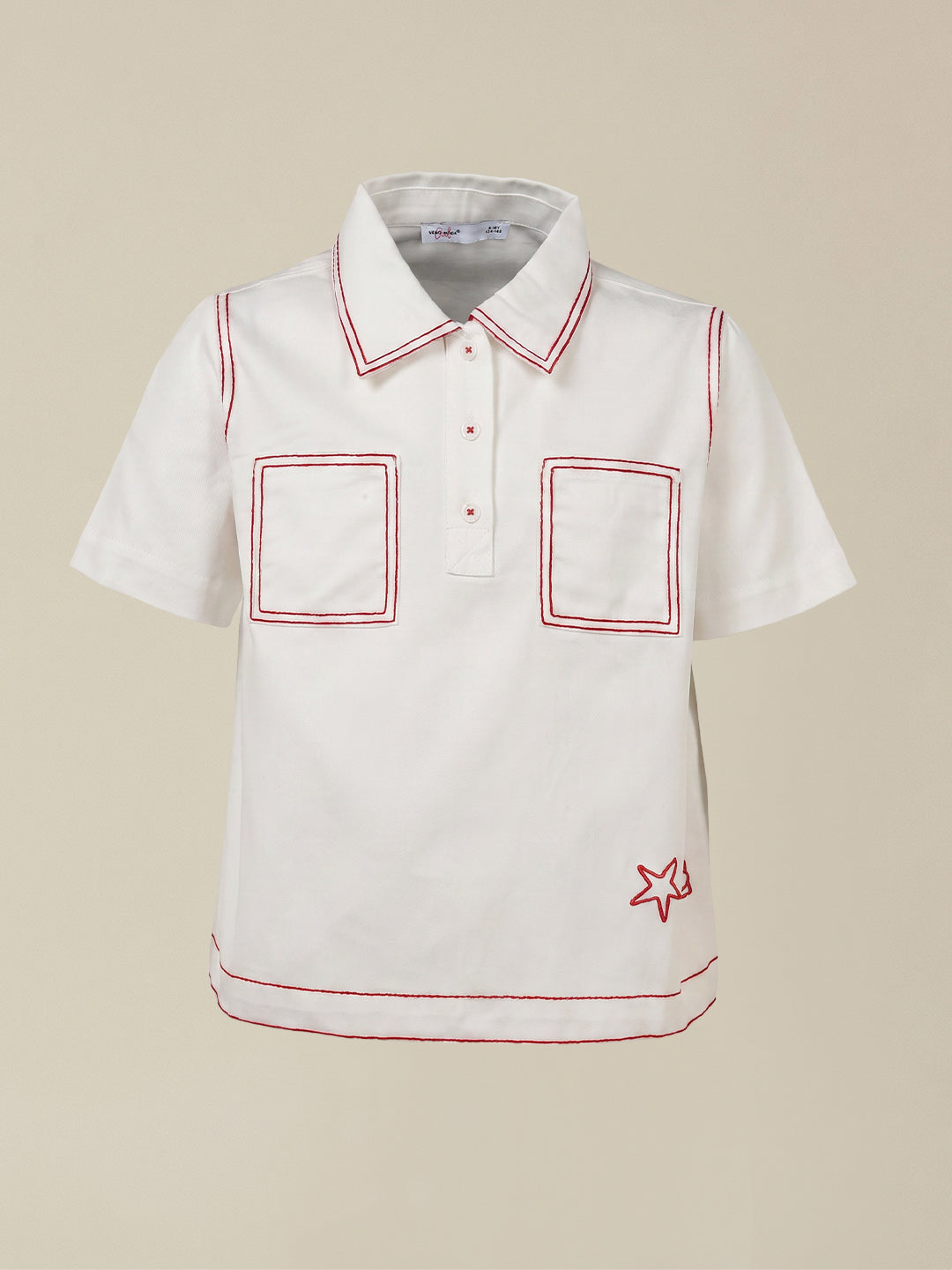 GIRLS White Contrast Stitch Shirt