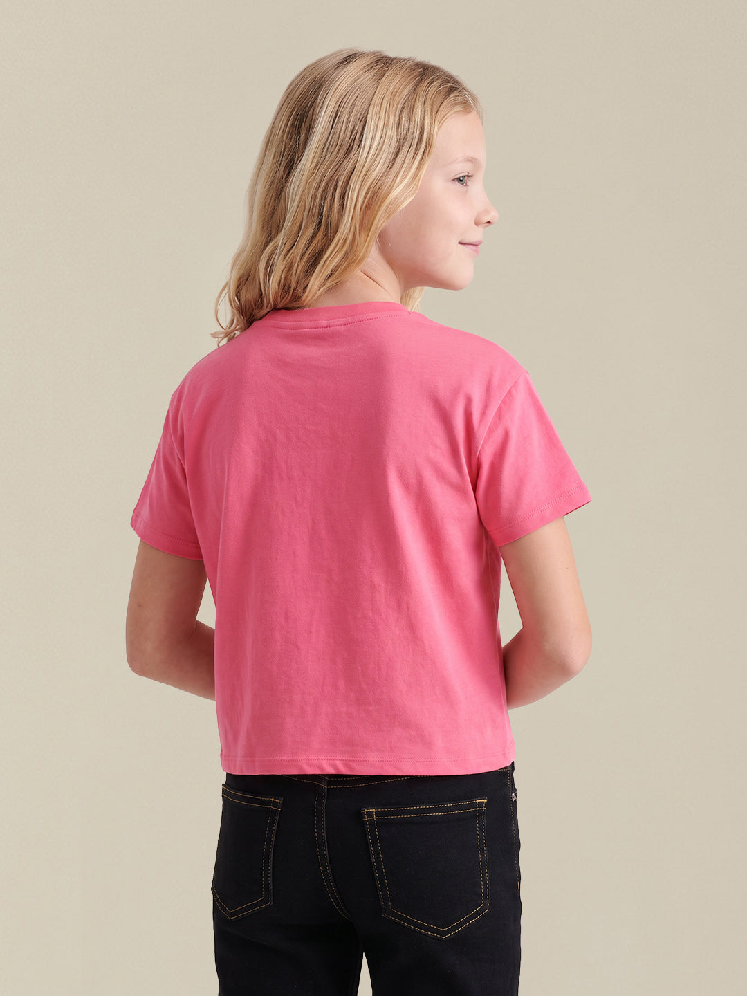 GIRLS Pink Printed T-shirt