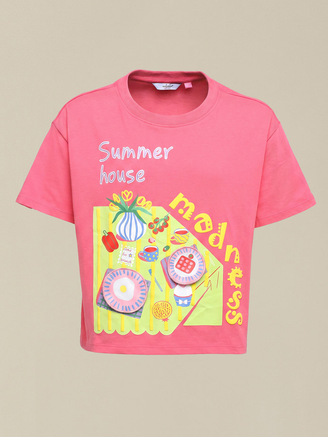 GIRLS Pink Printed T-shirt