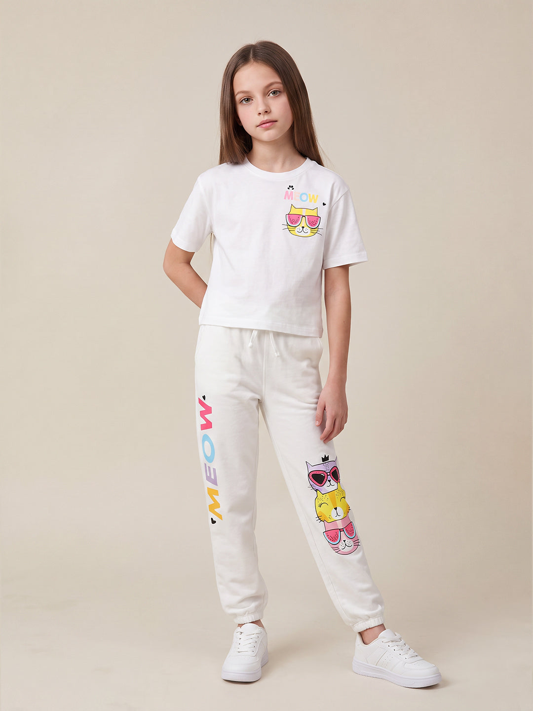 GIRLS White Printed Top