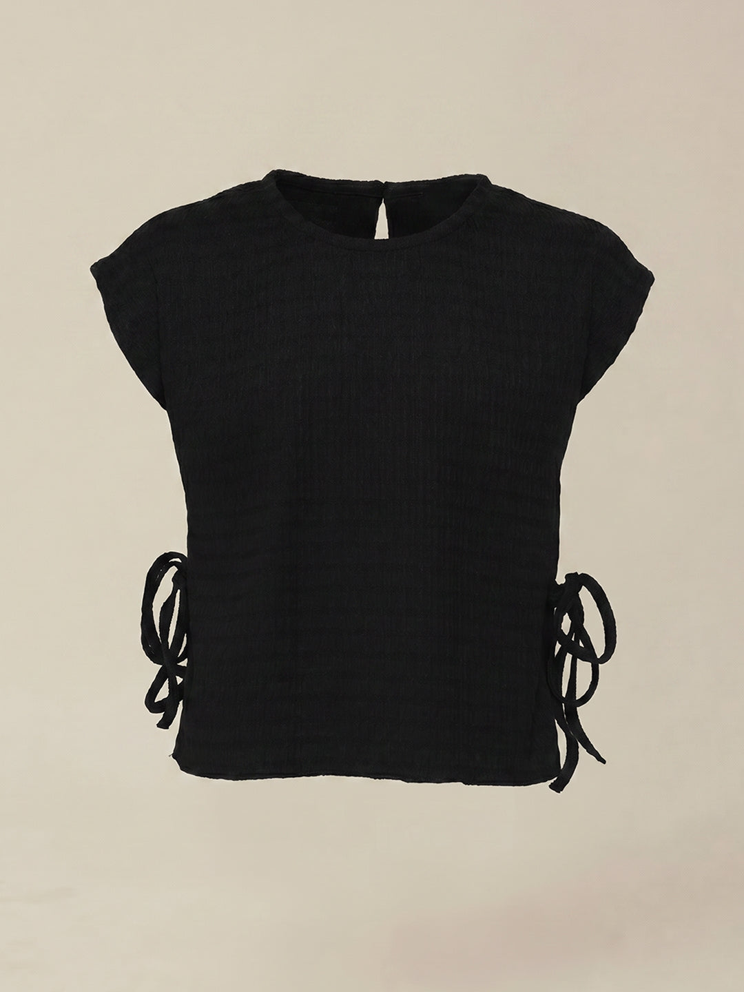 GIRLS Black Textured Top