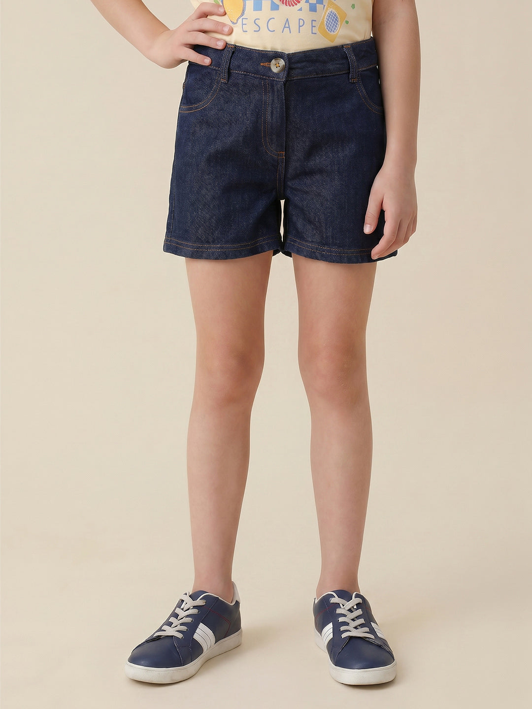 GIRLS Dark Blue Denim Shorts