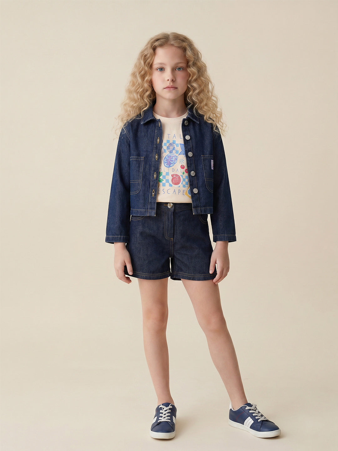 GIRLS Dark Blue Denim Shorts