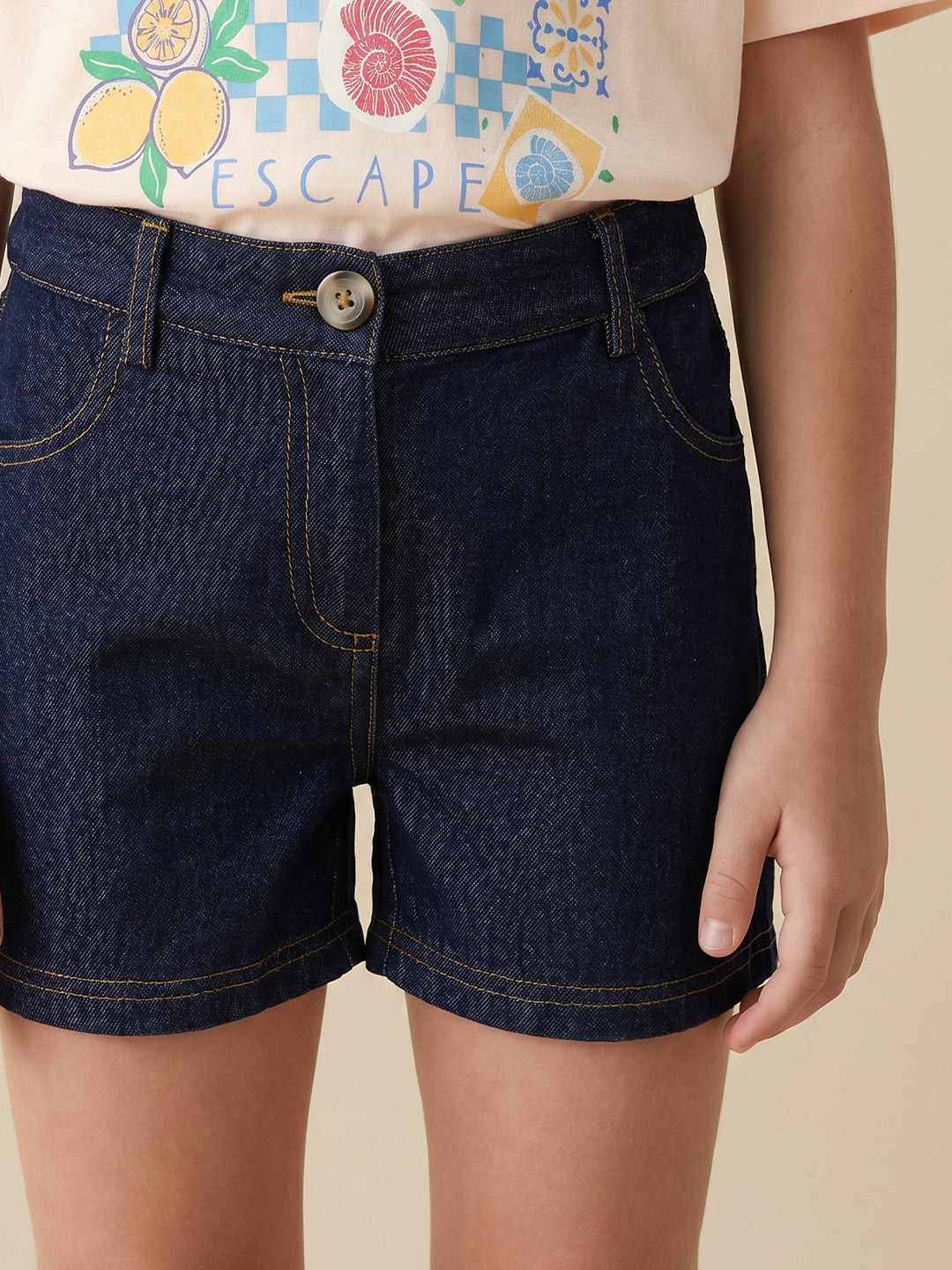 GIRLS Dark Blue Denim Shorts
