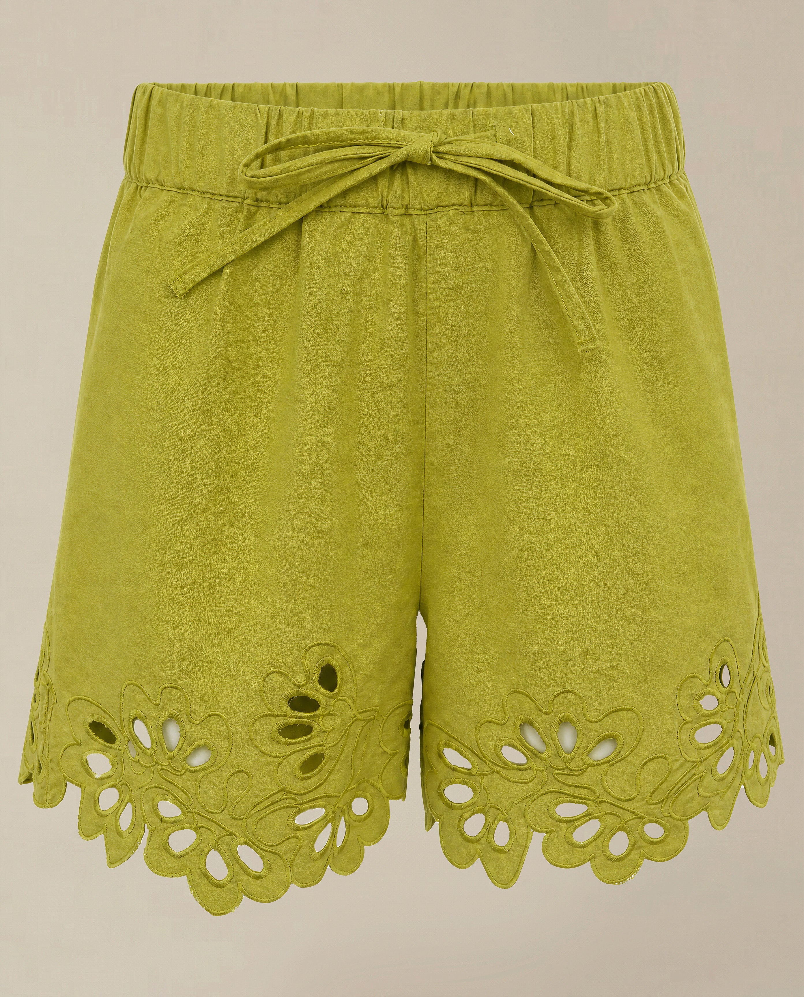 GIRLS Green Lace Mid Rise Shorts