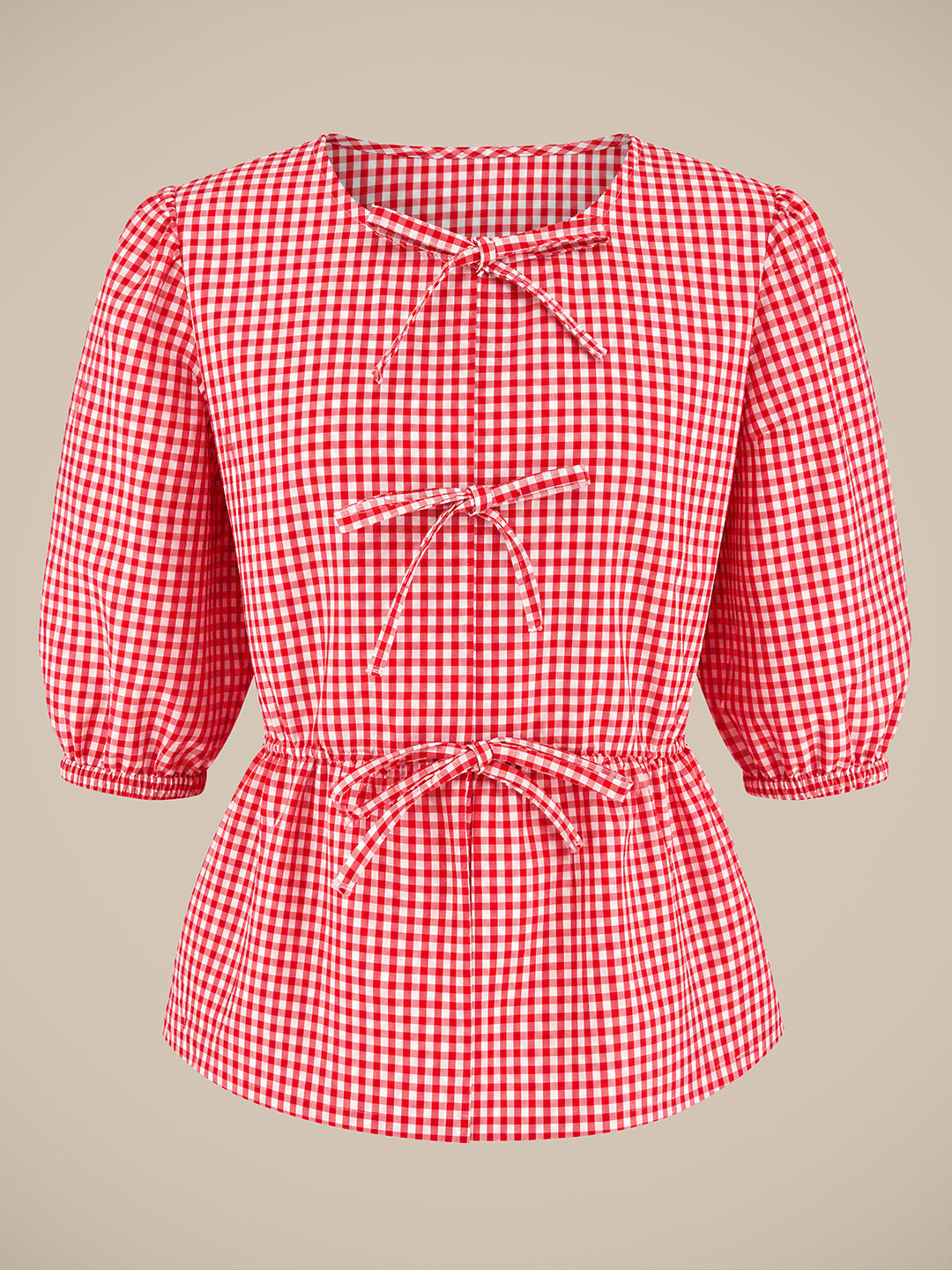 GIRLS Red Gingham Check Top
