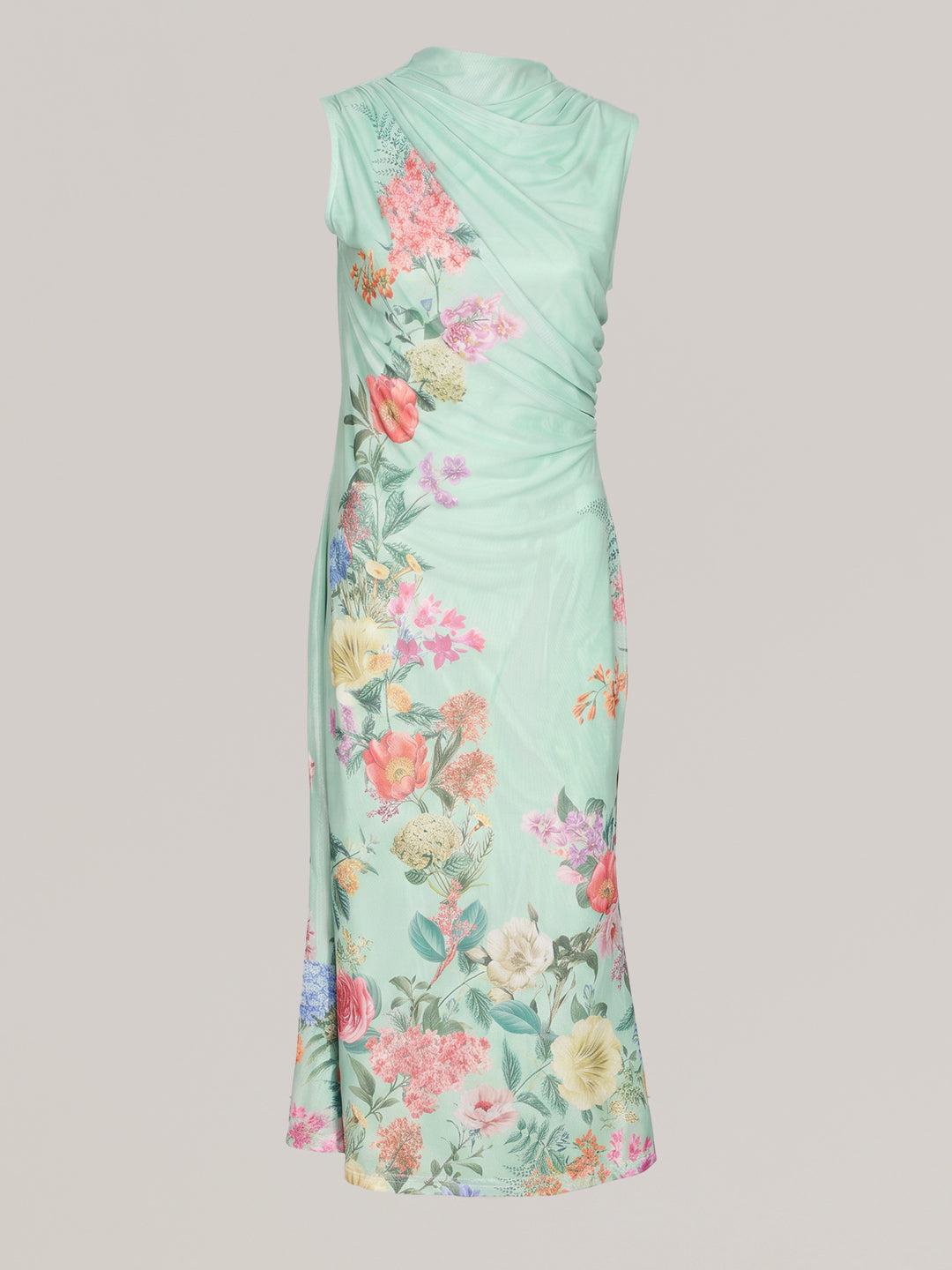 Green Floral Midi Dress